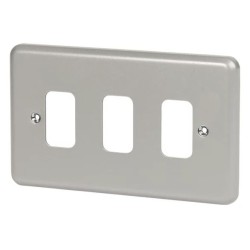 MK 3-Way Metal Grid Switch Cover Plate