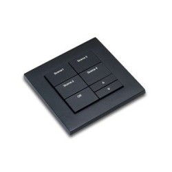 Rako Wired Wallplate WK-MOD-XXX-B  Scenes, OFF, UP and DOWN, OPEN, CLOSE and STOP Button Options - Black Button Finish
