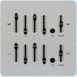 Mode SD-00-08 Slider Dimmer Outstation (8 Channels & Master, Anodised Silver, Eight Gang)