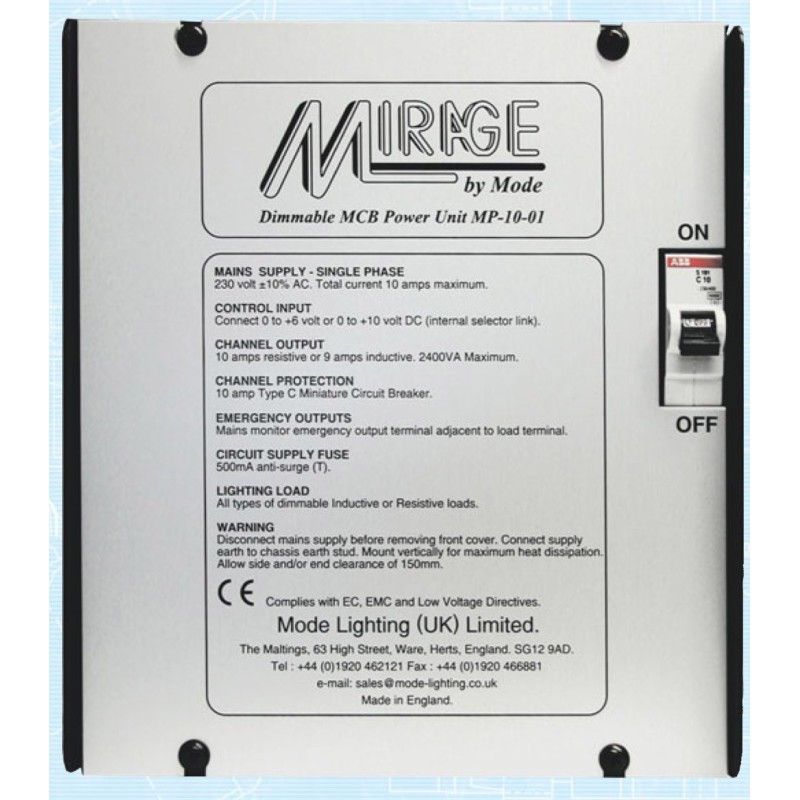 Mode Mirage Dimmable Power Unit MP-10-01(1 Channel of 10 Amps, Inductive 9 Amps)