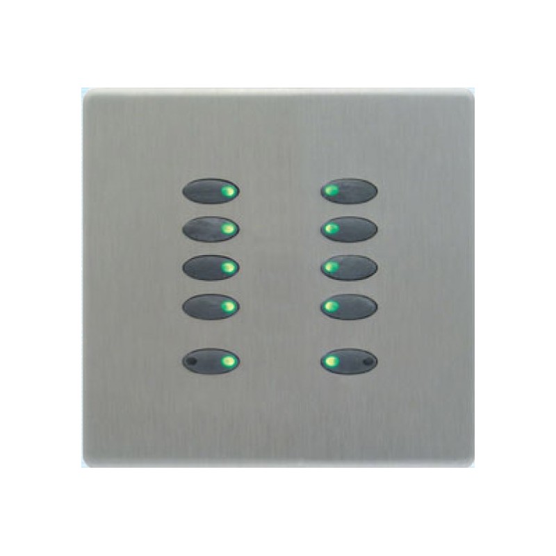 Mode Evolution Switch Plate - Black (10 Black Buttons, Single Gang, excluding Fascia Plate)