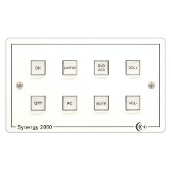 Synergy 1080 8 button controller on single gang panel, with UK psu