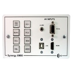 Synergy XM80 Combined Synergy 1080 with VGA HDMI Audio and USB inputs on 12 gang panel with UK psu