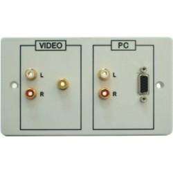 DADO-2G-P Twin gang version of Dado-1G with Video and Audio sockets