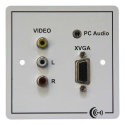 DADO-1G-STA 1G white steel panel with PC, PC Audio, Video and Audio all on screw terminals