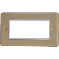 EP-100FBB Brushed brass double gang euro frame with 100mm space