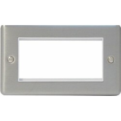 EP-100FSB Brushed stainless double gang euro frame with 100mm space