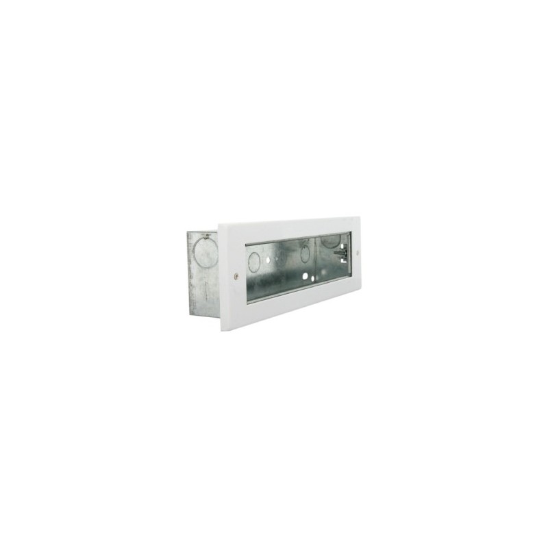 EP-200GW 1 row, 8 gang euro frame in White, with back box