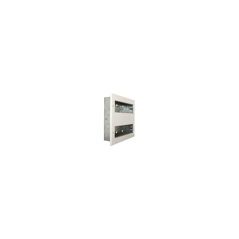 EP-400GW 2 row, 16 gang euro frame in White, with back box