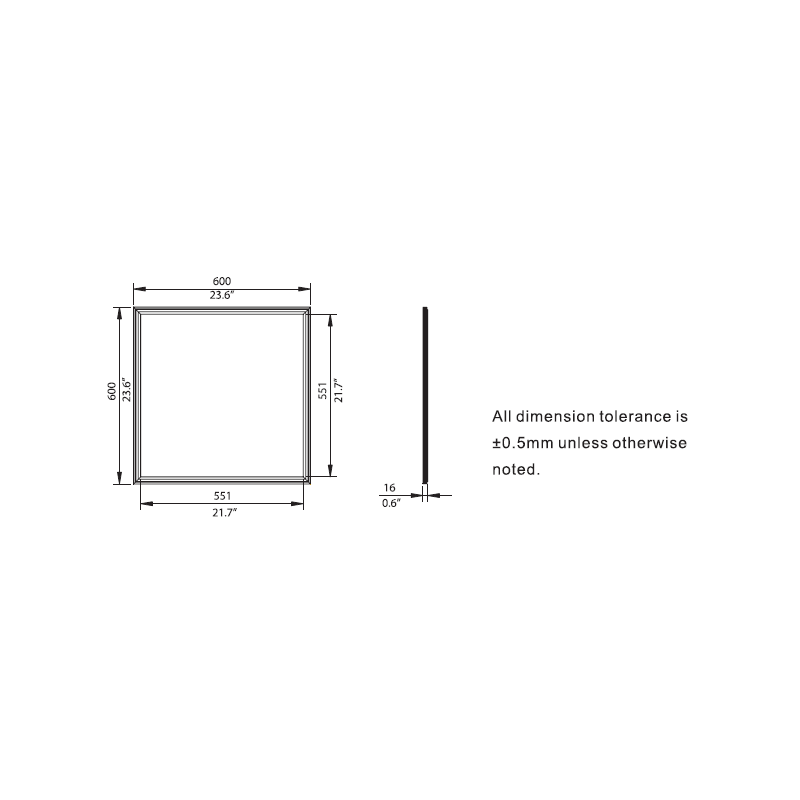 Brightness Adjustable Single Colour LED Panel 600 x 600mm - 372 x SMD 3528 LEDs Warm White Natural White Cool White Red Green Bl