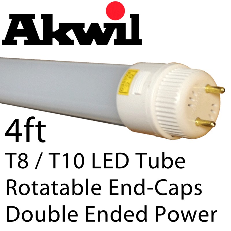 4FT 18W LED Tubes T8 / T10 192 x LED 3014 - Adjustable Lockable End Cap