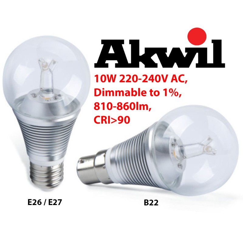 10W LED Light Bulb Dimmable 860lm Sharp LED CRI 90 330 Degree Light Dispersion