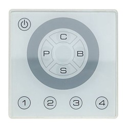 RGB DMX Wall Plate Controller in White 3 Channel with 4 Scene Presets and 3x2A RGB 12-24V Output