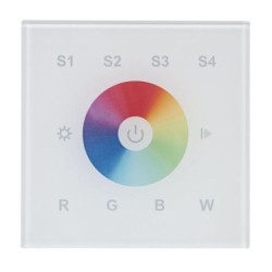 RGB DMX Wall Panel Single Zone RF-DMX Wall Plate Controller in White 4 Channel with 4 Scene Preset DMX Control