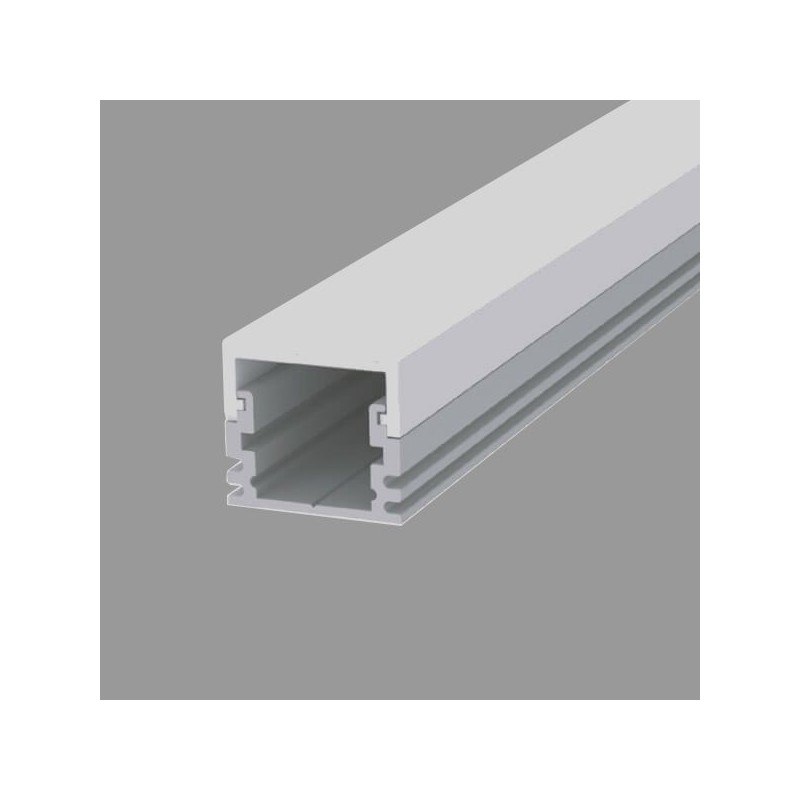 2 5m Square Aluminium Profile With Milky Top Hat Diffuser Led Profile For Led Strips Surface Mount