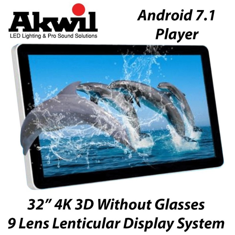 32 Inch 4K 3D without Glasses 9 Lens Autostereoscopic Display System with inbuilt Android 7.1